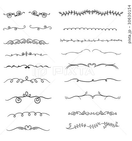 手書き飾り枠黒のイラスト素材 30630154 Pixta
