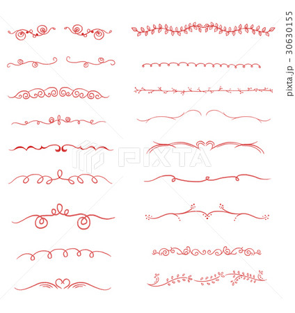 手書き飾り枠赤 30630155