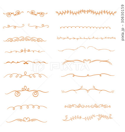 手書き飾り枠オレンジのイラスト素材