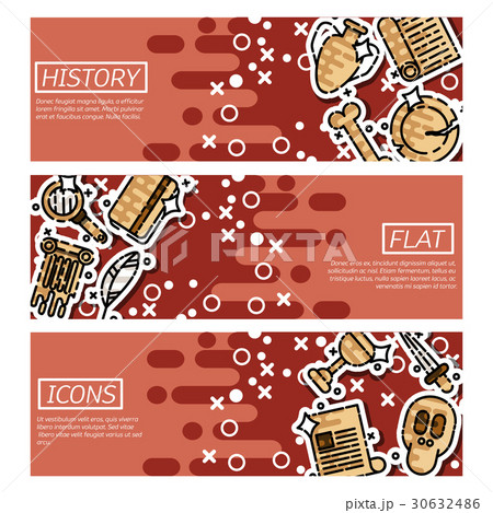 Set of Horizontal Banners about history 30632486