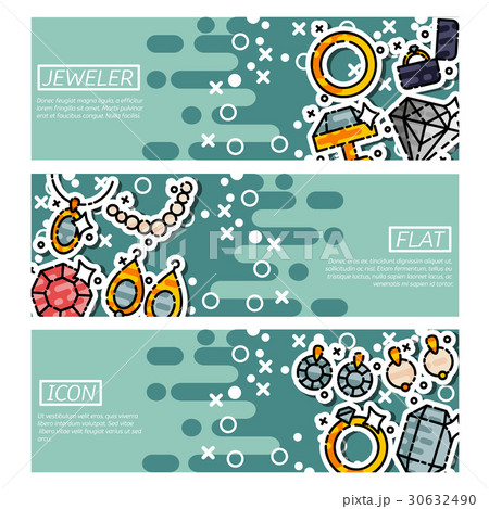 Set of Horizontal Banners about jeweler 30632490