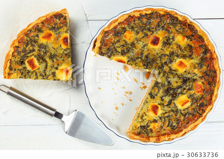 quiche of spinach, Feta, ricotta cheese quiche of spinach, Feta, ricotta cheese 30633736