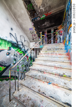 Stairway in abandoned factory 30633850