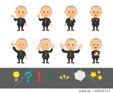 学生服の少年ポーズ8種 30634117