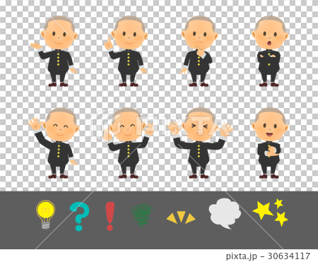 8種男孩姿勢的學生衣服 30634117