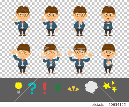 Boys' poses of formal glasses 8 poses 30634125