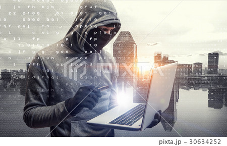 Network security and privacy crime. Mixed media Network security and privacy crime. Mixed media 30634252