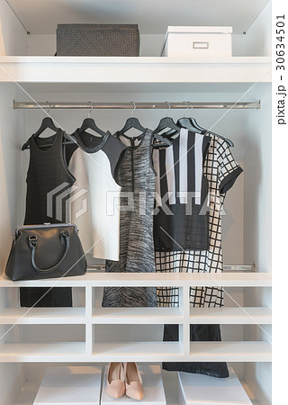 black and white clothes hanging 30634501