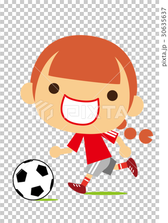 サッカーを楽しむ女の子のイラスト素材