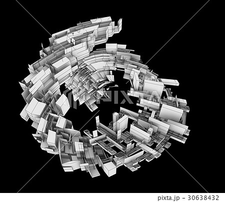 幾何学的な形状のオブジェのイラスト素材