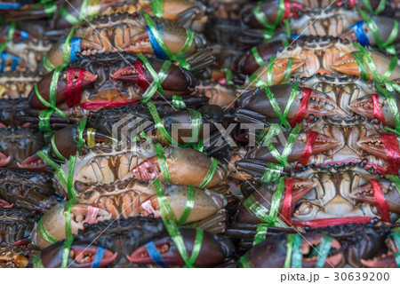 Fresh raw crab at seafood market 30639200