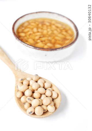 Salted soy beans isolated 30640132