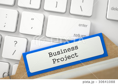 Card File with Inscription Business Project. 3D. 30641088