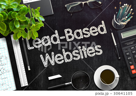 Black Chalkboard with Lead-Based Websites. 3D 30641105
