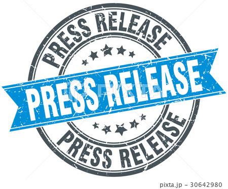 press release round grunge ribbon stamp 30642980
