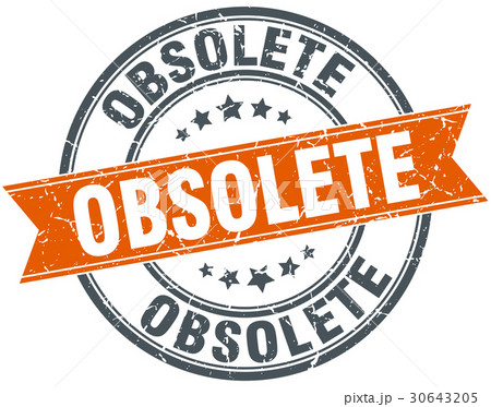 obsolete round grunge ribbon stamp 30643205