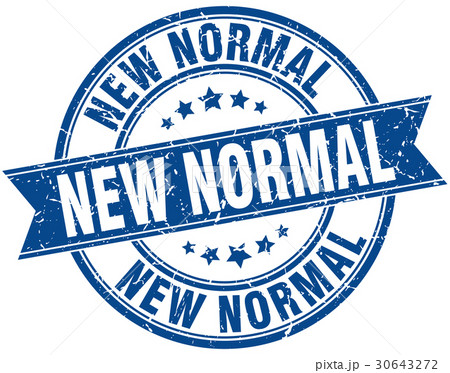 new normal round grunge ribbon stamp 30643272