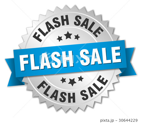 flash sale round isolated silver badge 30644229