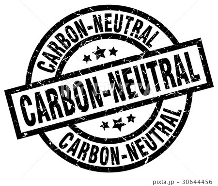 carbon-neutral round grunge black stamp 30644456