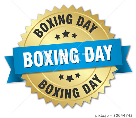 boxing day round isolated gold badge 30644742
