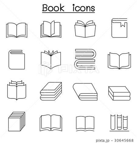 Book icon set in thin line style 30645668