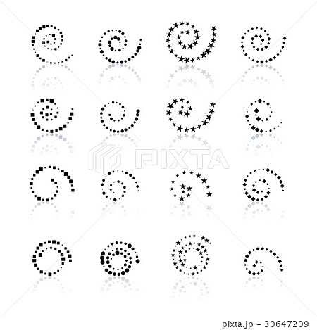 Set dotted spirals, vector illustration. 30647209