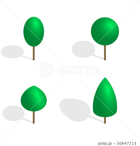 Green trees in 3D, vector illustration. Green trees in 3D, vector illustration. 30647213