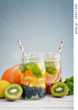 Detox drinks with fresh fruits 30647360