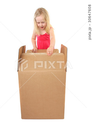 Child opening gift. Surprise Child opening gift. Surprise 30647608