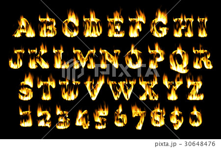 Fire font, alphabet of flame. Fire font, alphabet of flame. 30648476