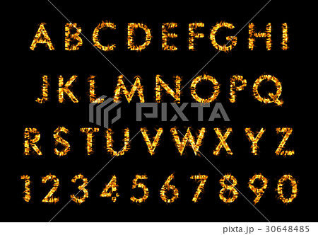 Fire font letter, alphabet in flames 30648485