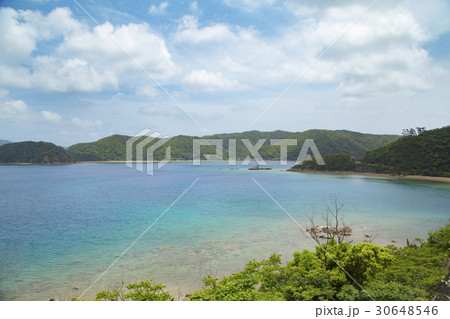 加計呂麻島　生間港近くの海 30648546