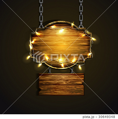 Wooden boards with lights 30649348