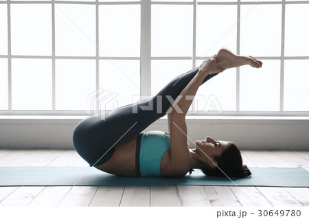 Young Woman Doing Yoga Pose Exercise Healthy 30649780