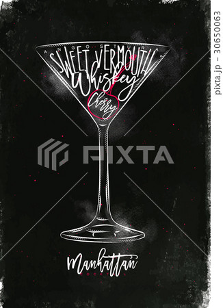 Manhattan cocktail chalk color 30650063