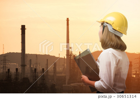 Business woman in industry construction site 30651314