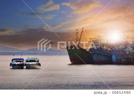 sun rising sky ranong port andaman sea thailand 30652490