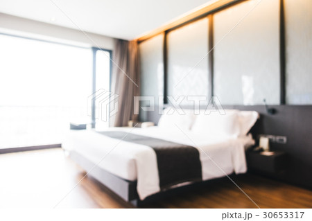 Abstract blur and defocused decoration in hotel bedroom interior 30653317