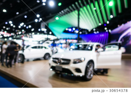 Abstract blur and defocused car and motor exhibition show 30654378