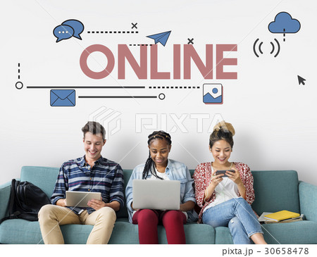 Technology social media connection icons 30658478