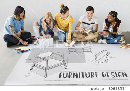 Armchair furniture sketch plan draft 30658534