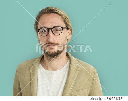 Caucasian Man Serious Focused Portrait 30658574