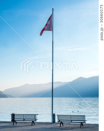 Scene side of Lake Maggiore in Switzerland Scene side of Lake Maggiore in Switzerland 30660575