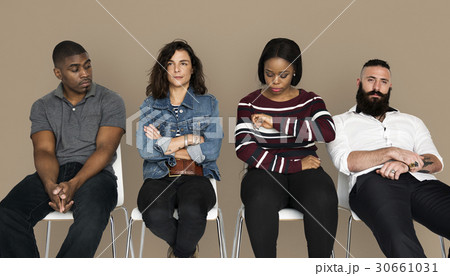 Waiting Diverse Ethnic Together Casual 30661031