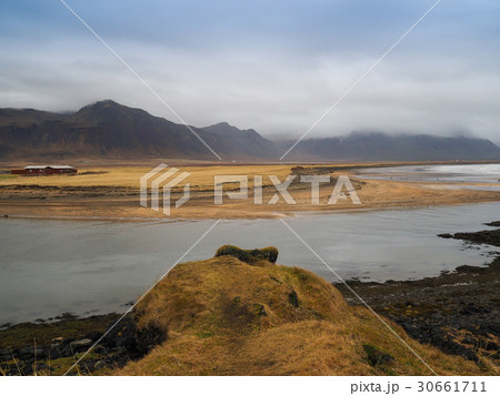 Landscape of the big mountain and the grass field 30661711
