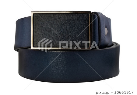Rolled men's leather belt with metal buckle 30661917