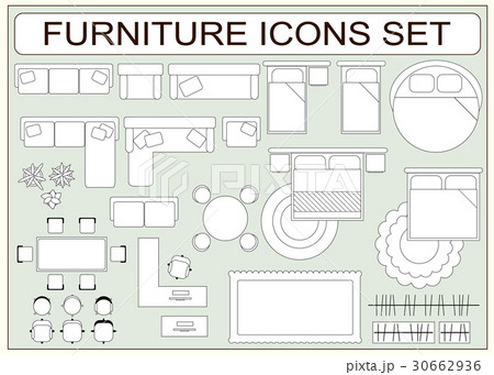 Set of simple furniture vector icons  30662936