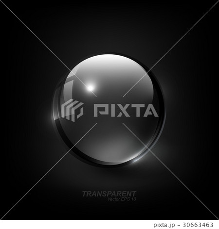 Modern Shiny Transparent glass sphere, vector 30663463