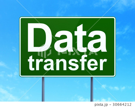 Data concept: Data Transfer on road sign Data concept: Data Transfer on road sign 30664212