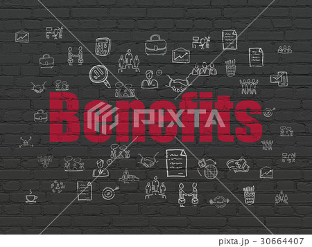 Business concept: Benefits on wall background 30664407